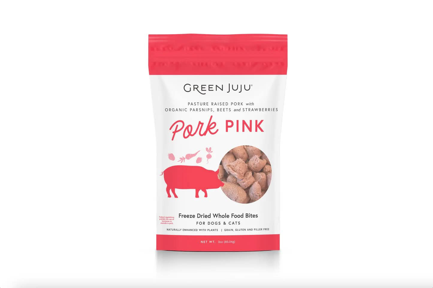 Gâteries lyophilisées porc et fraise