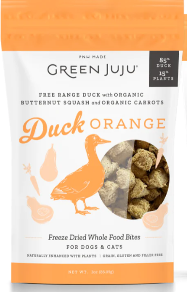 Gâteries lyophilisées canard , carotte et curcuma