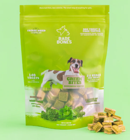 Gâterie lyophilisée bouchées vertes