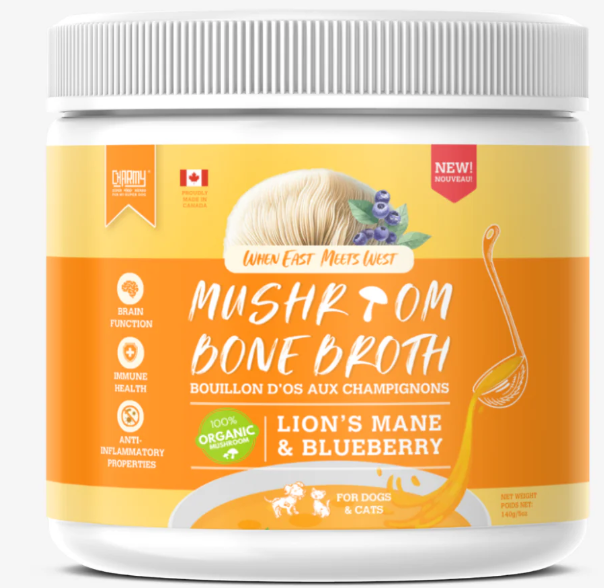 Bouillon de boeuf , bleuet et lions mane bio