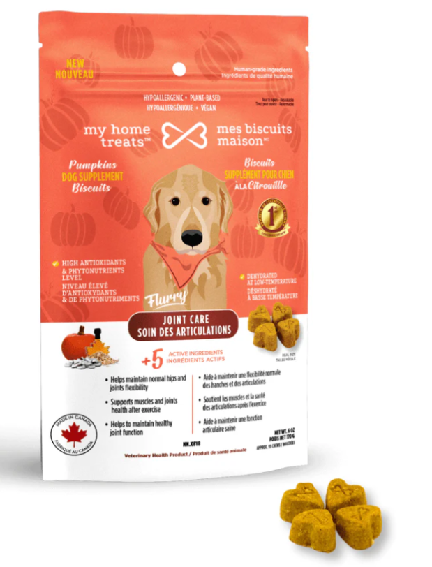 Supplément hypoallergénique pour chien à la citrouille - Soin des articulations 170g- Mes biscuits maison