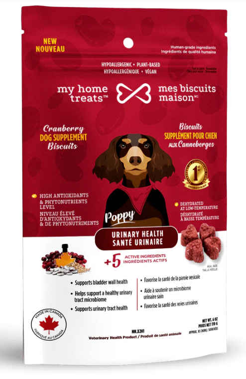 Supplément hypoallergénique pour chien aux canneberges - Santé urinaire 170g- Mes biscuits maison