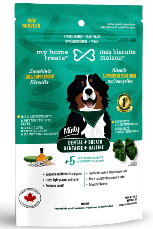 Supplément hypoallergénique pour chien aux courgettes - Dentaire + Haleine 170g- Mes biscuits maison