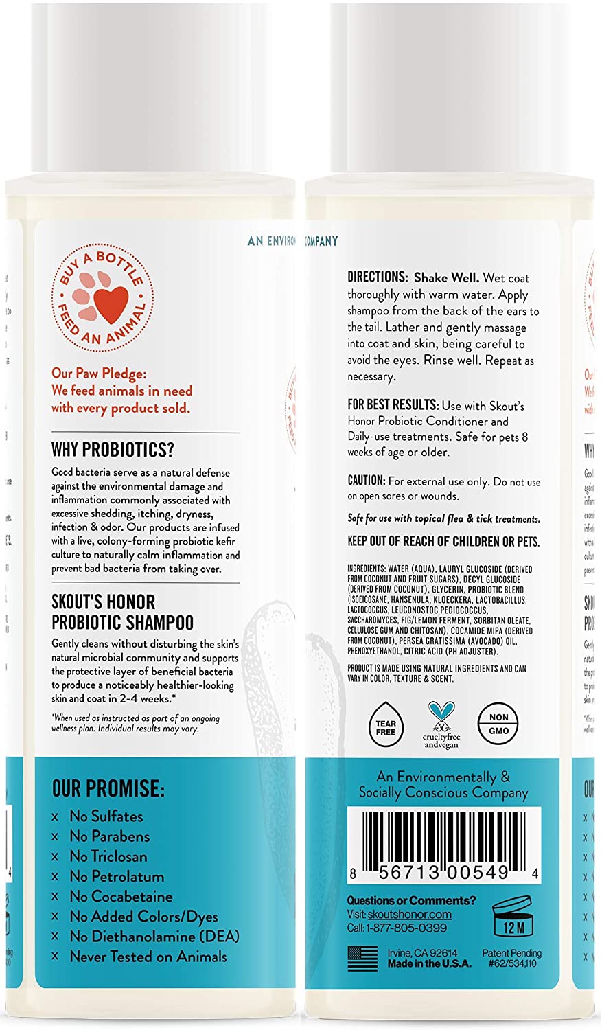 Shampoing probiotique hypoallergénique sans odeur