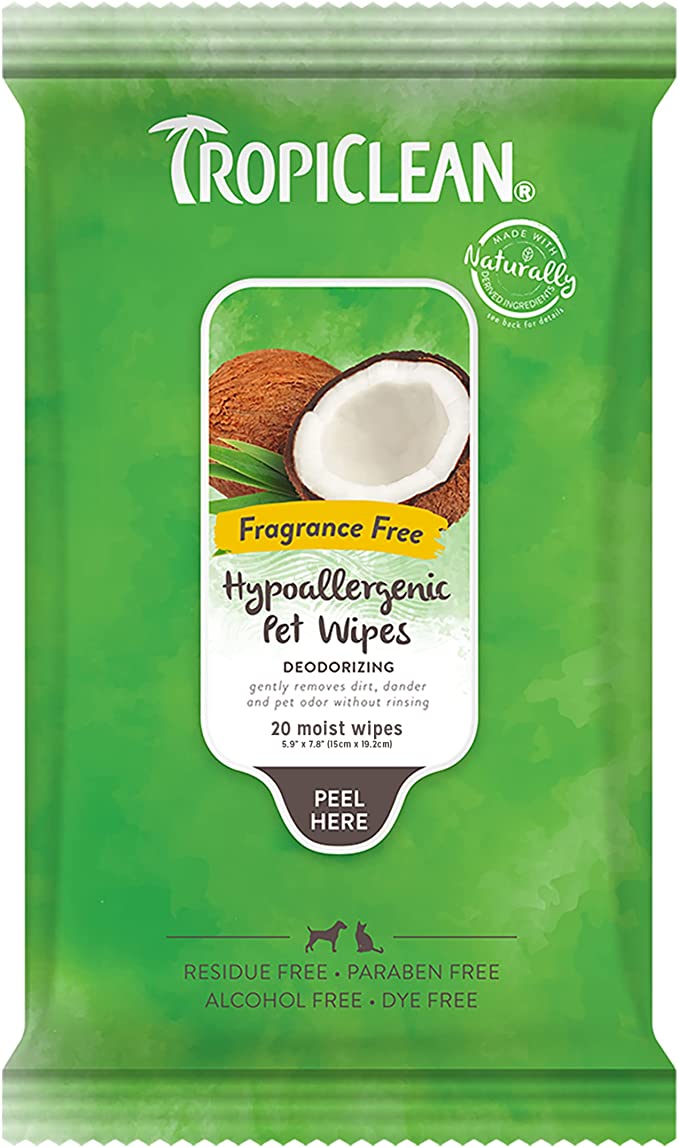 Lingettes hypoallergéniques Tropiclean