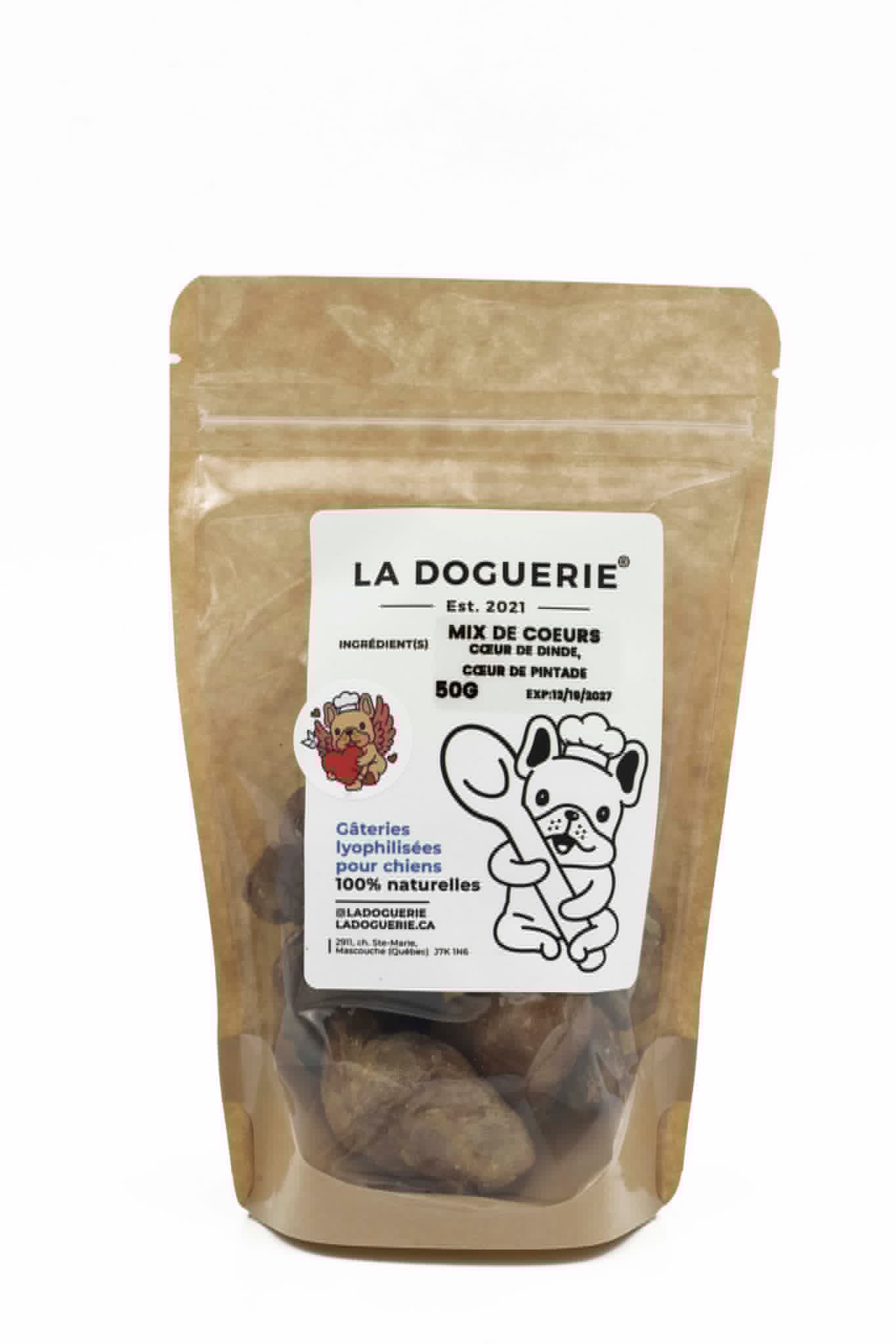 MIX Coeurs de dinde & pintade lyophilisés - La doguerie ® -Saint-Valentin