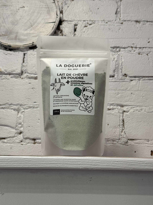 Lait de chèvre en poudre avec probiotiques & enzymes digestives + spiruline -  La doguerie ®