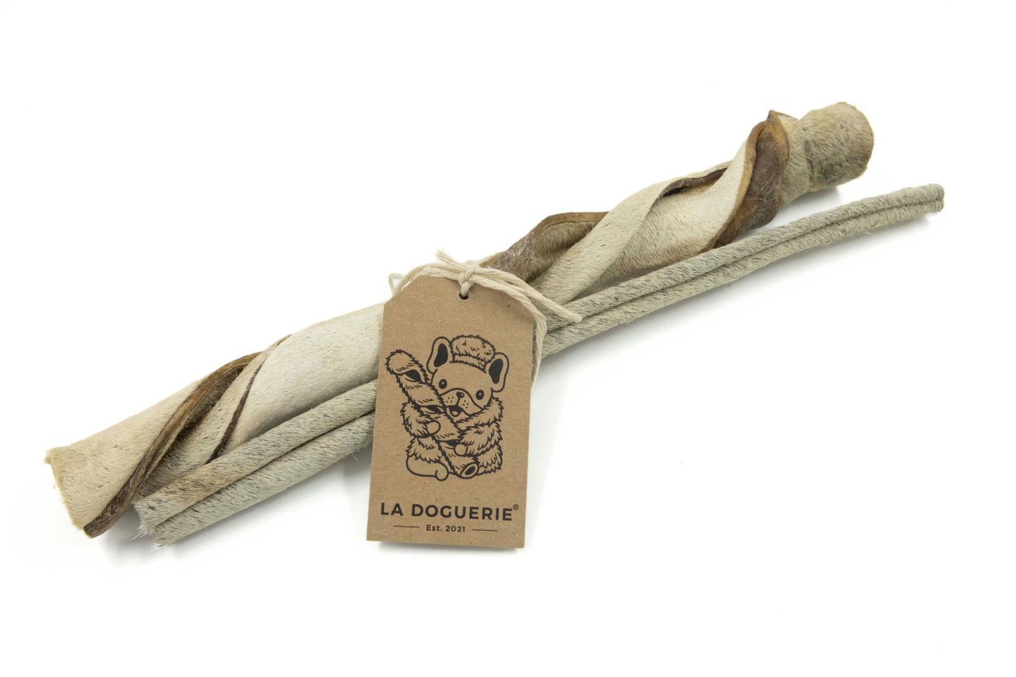Duo bâton et twist de bœuf avec fourrure 10-12 po -La doguerie ®