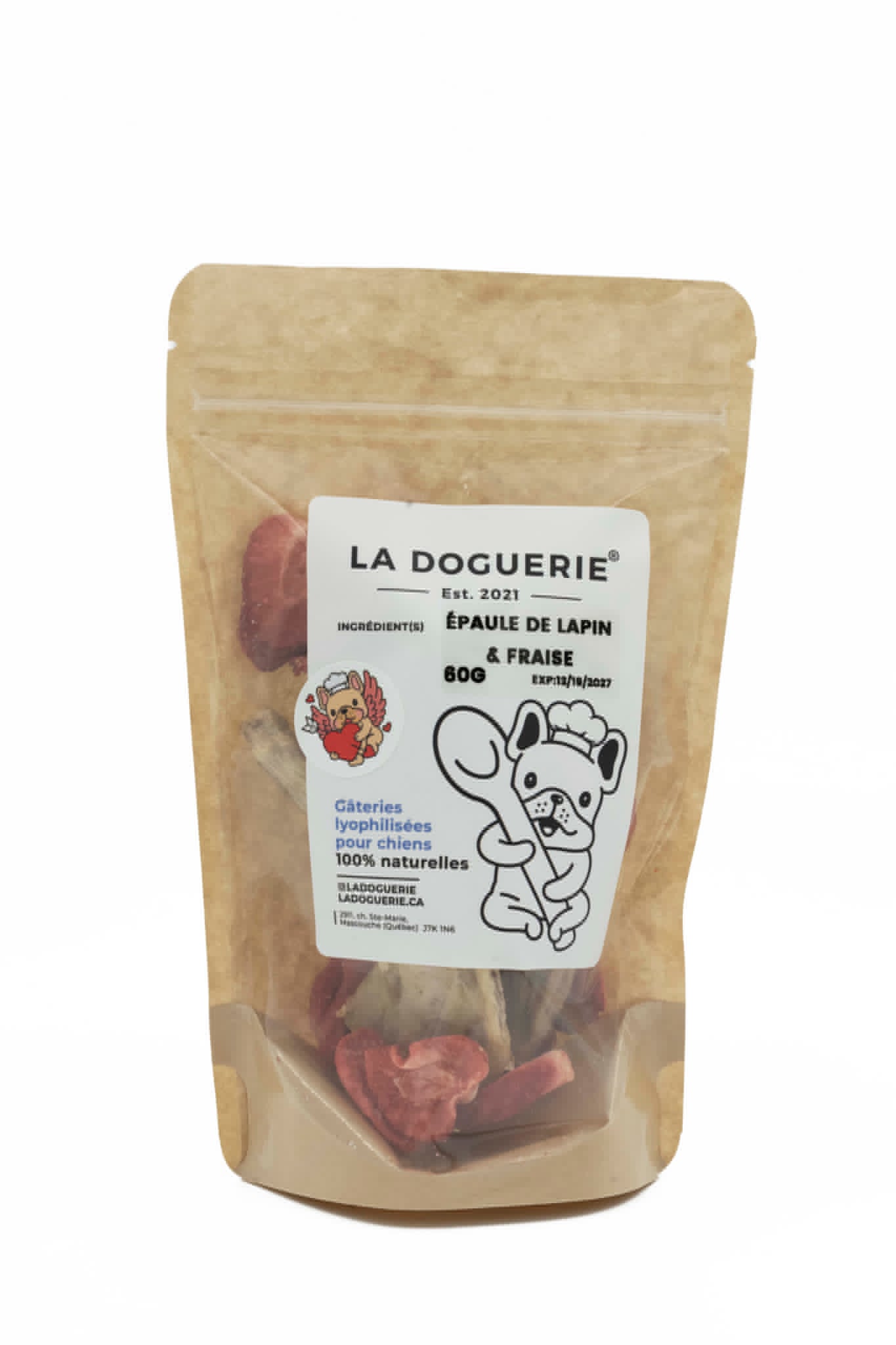 Épaule de lapin et fraises lyophilisées - La doguerie ® -Saint-Valentin