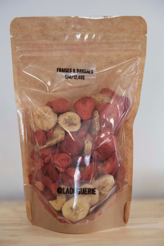 Mélange lyophilisé Fraise & banane - La doguerie ®