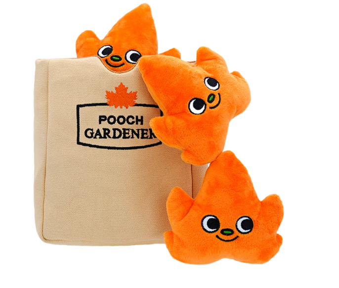 Peluche interactive sac de feuilles