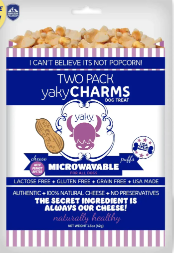 YakyCHARMS - Bouchées soufflées popcorn au fromage et beurre d'arachide - Paquet de (2)