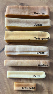 Fromage de yak à mâcher (plusieurs grandeurs) - Paquet économique (12)