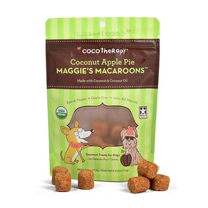 Gâteries tendres biologiques macarons noix de coco et pomme Cocotherapy